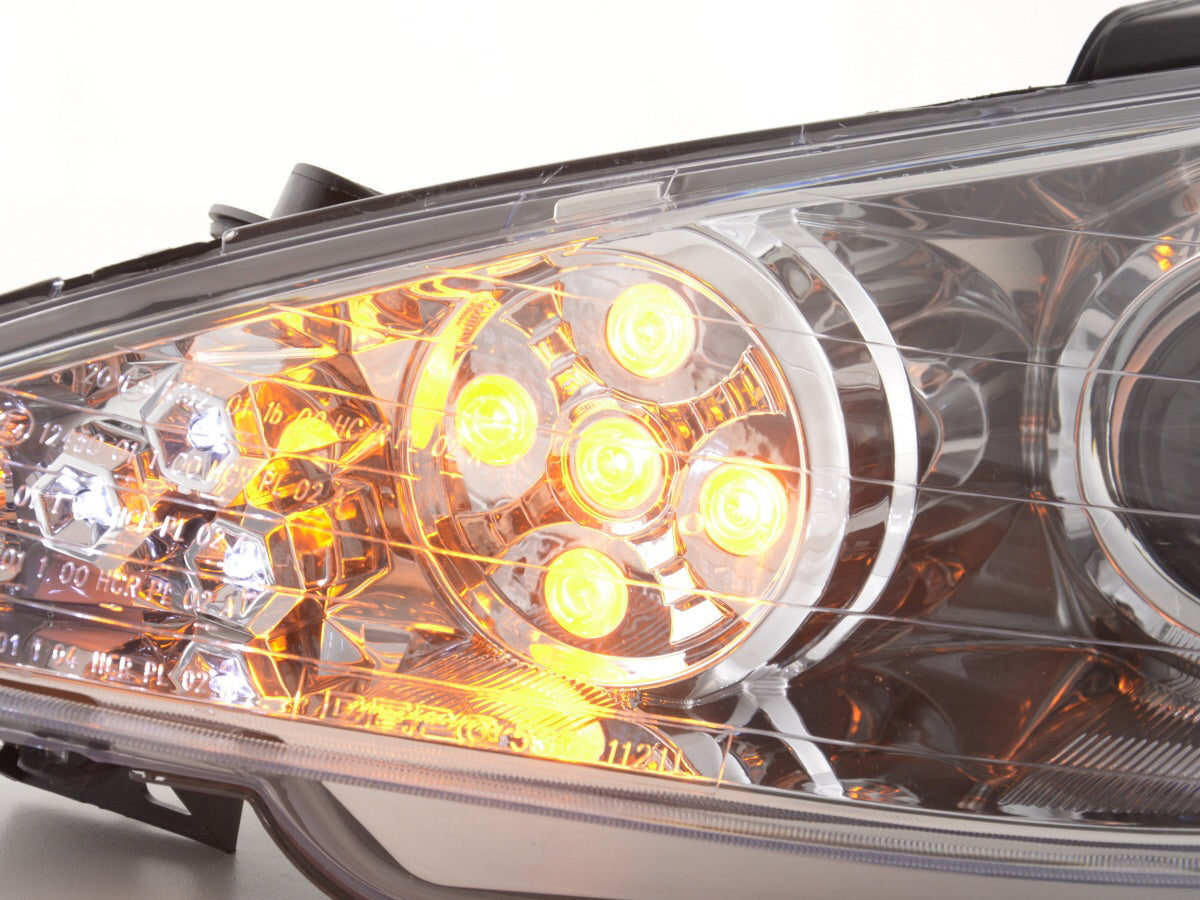 Scheinwerfer Set Daylight LED TFL-Optik Peugeot 206 98-05 chrom Scheinwerfer Set Daylight LED TFL-Optik Peugeot 206 98-05 chrom